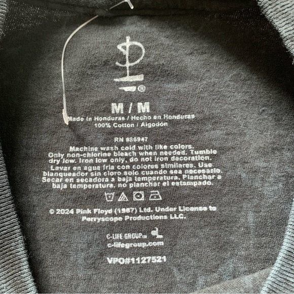 New! Pink Floyd Men’s Vintage Look Tie Dye T-Shirt Dark Side Of The Moon Size M - Picture 4 of 6